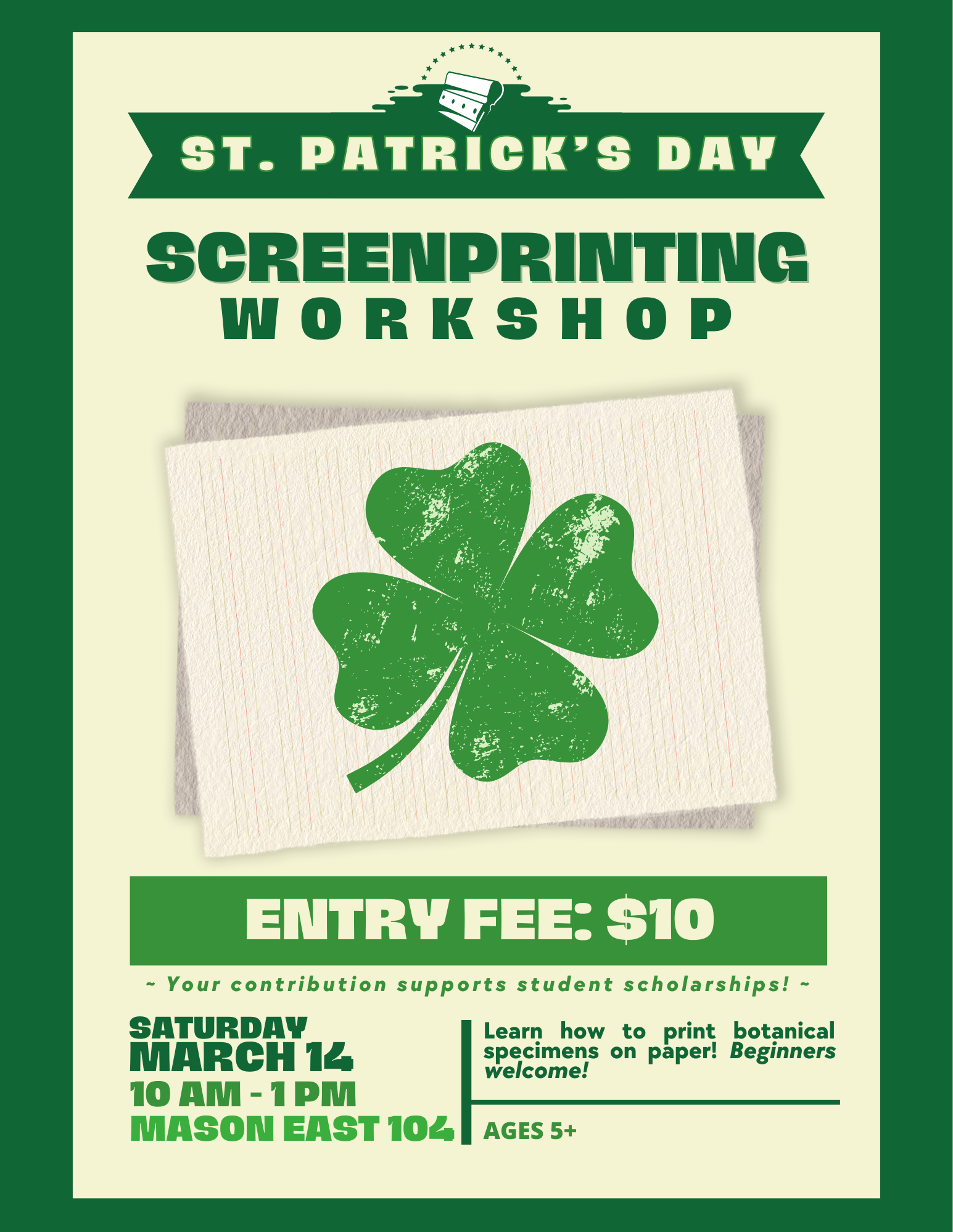 St. Patrick’s Day Screenprinting Workshop